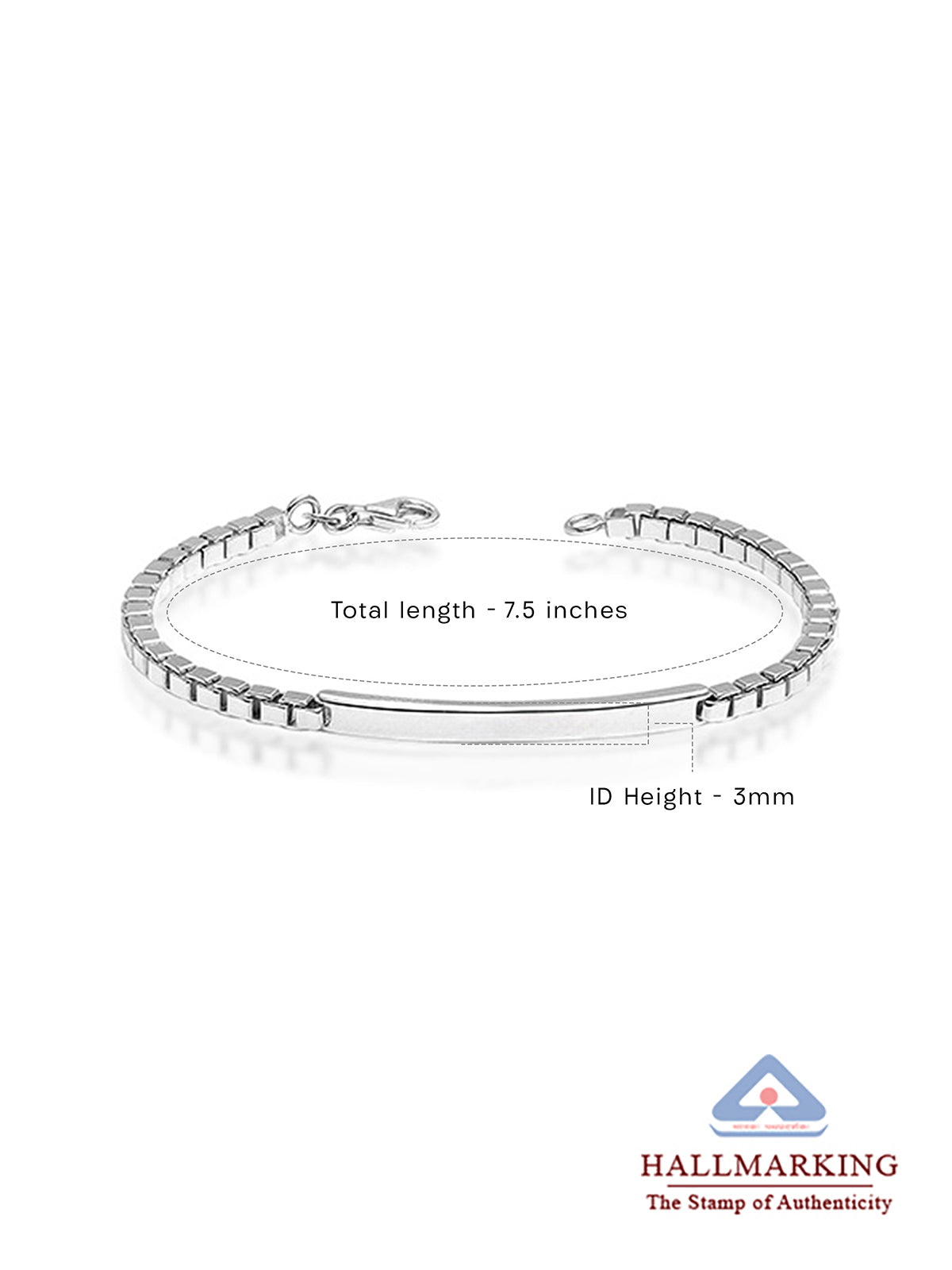 ID Bar Box Chain Bracelet for Men