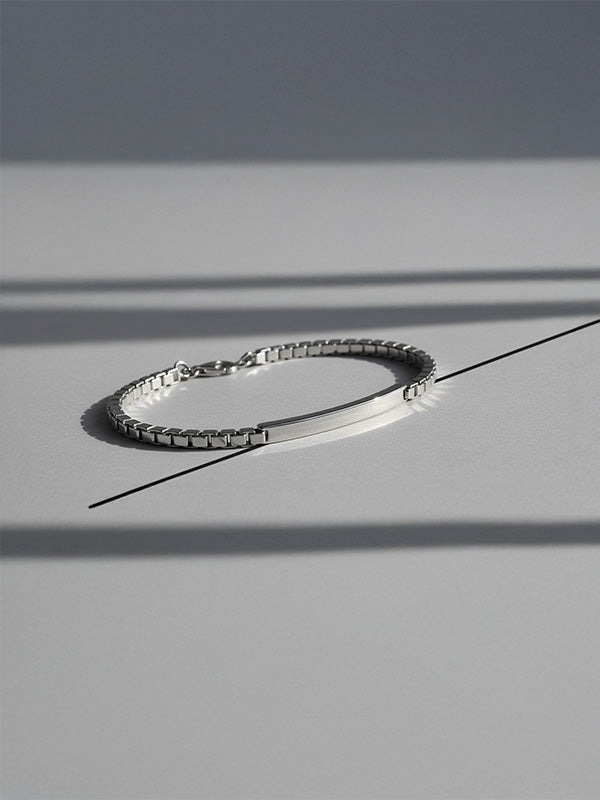 ID Bar Box Chain Bracelet for Men
