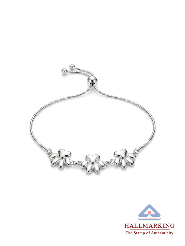 Silver Paw Promise Bolo Bracelet
