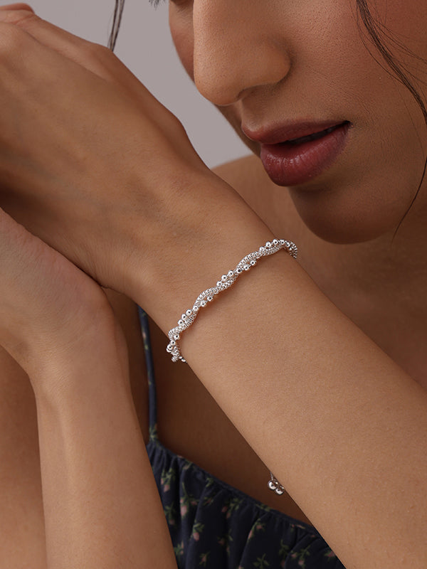 Diamond Cut Popcorn Chain Sliding Bracelet