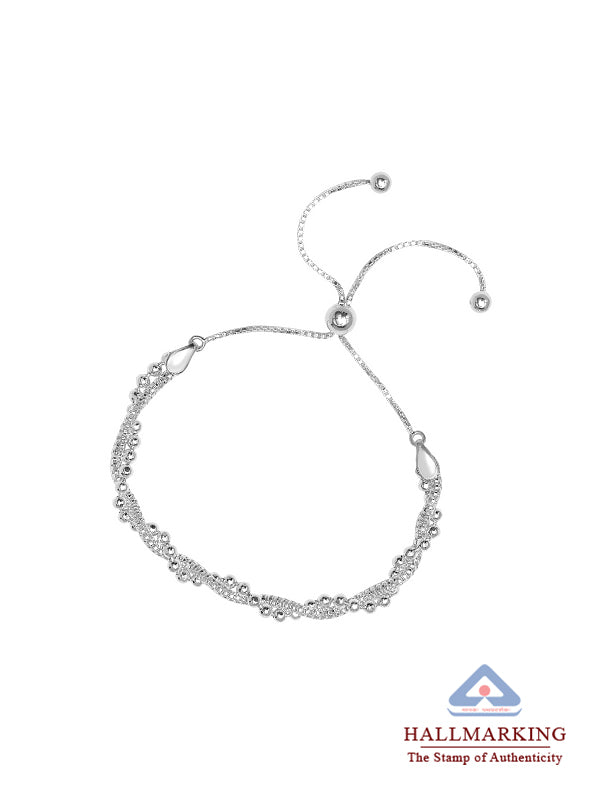 Diamond Cut Popcorn Chain Sliding Bracelet