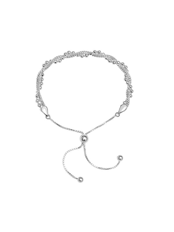 Diamond Cut Popcorn Chain Sliding Bracelet