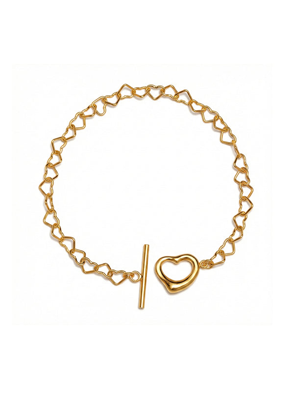 Golden Amoura Heart Charm Bracelet