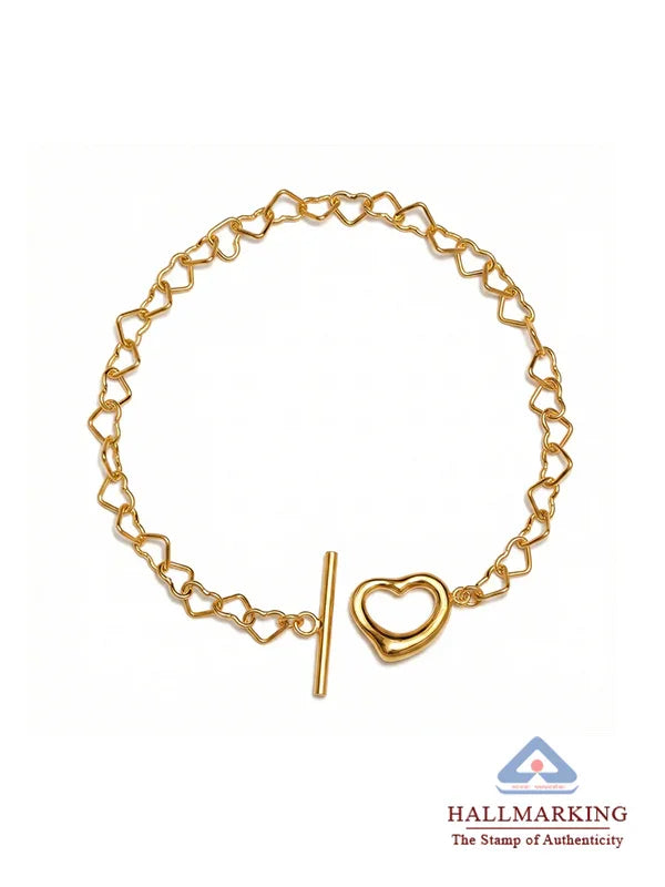 Golden Amoura Heart Charm Bracelet