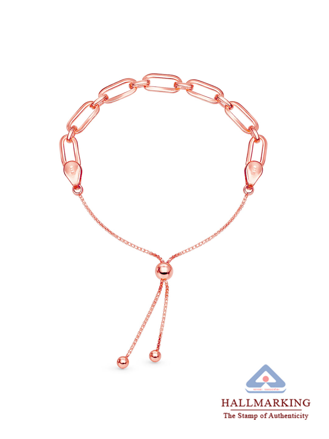 14K Rose Gold-Plated Luna Link Chain Adjustable Bracelet
