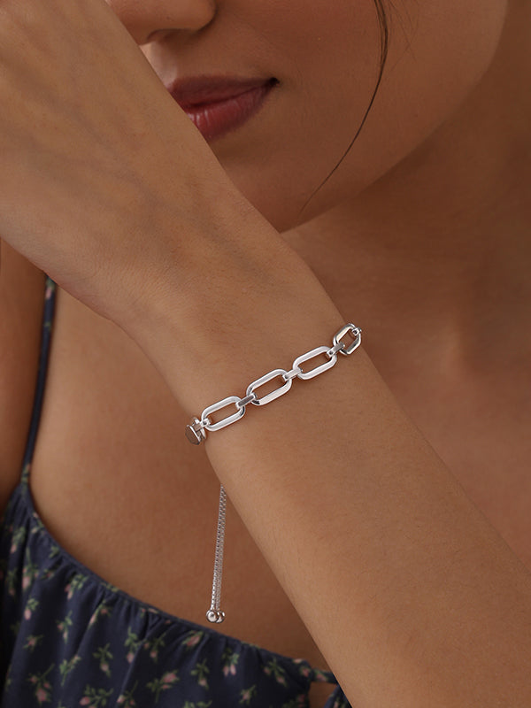 Paperclip Link Sliding Bracelet