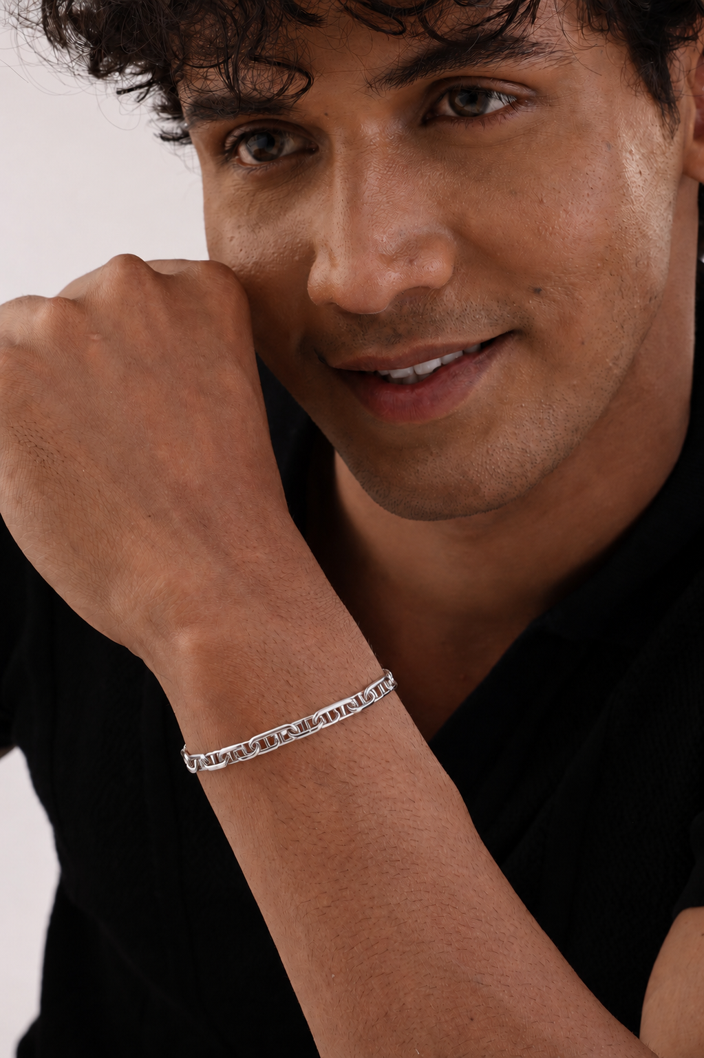 Men's Rhodium Chain Bracelet