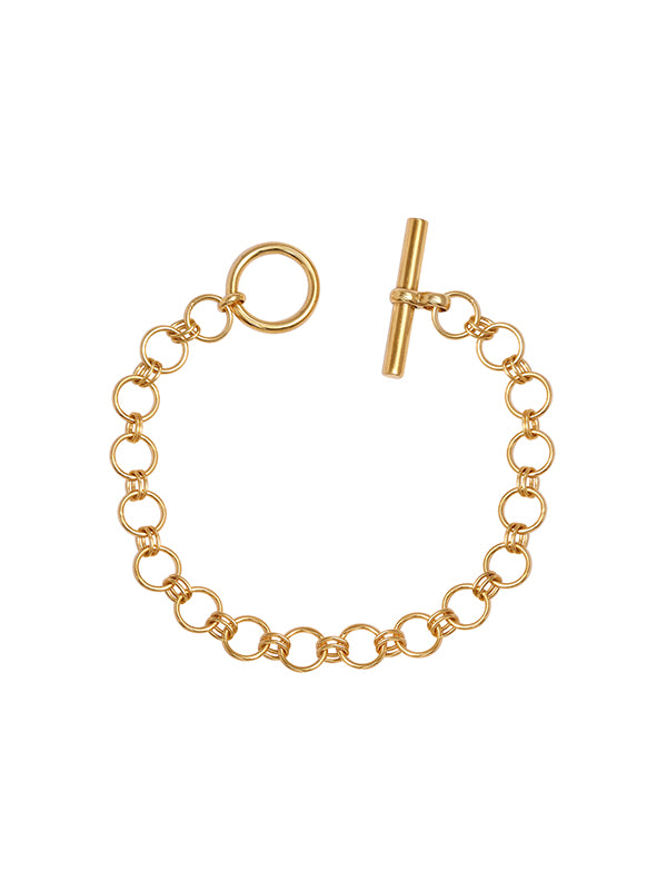 Gold-Plated T-Bar Interlock Bracelet