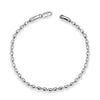 925 Sterling Silver 0.3CM Italian Oval Bead Ball Strand Link Chain Bracelet for Women