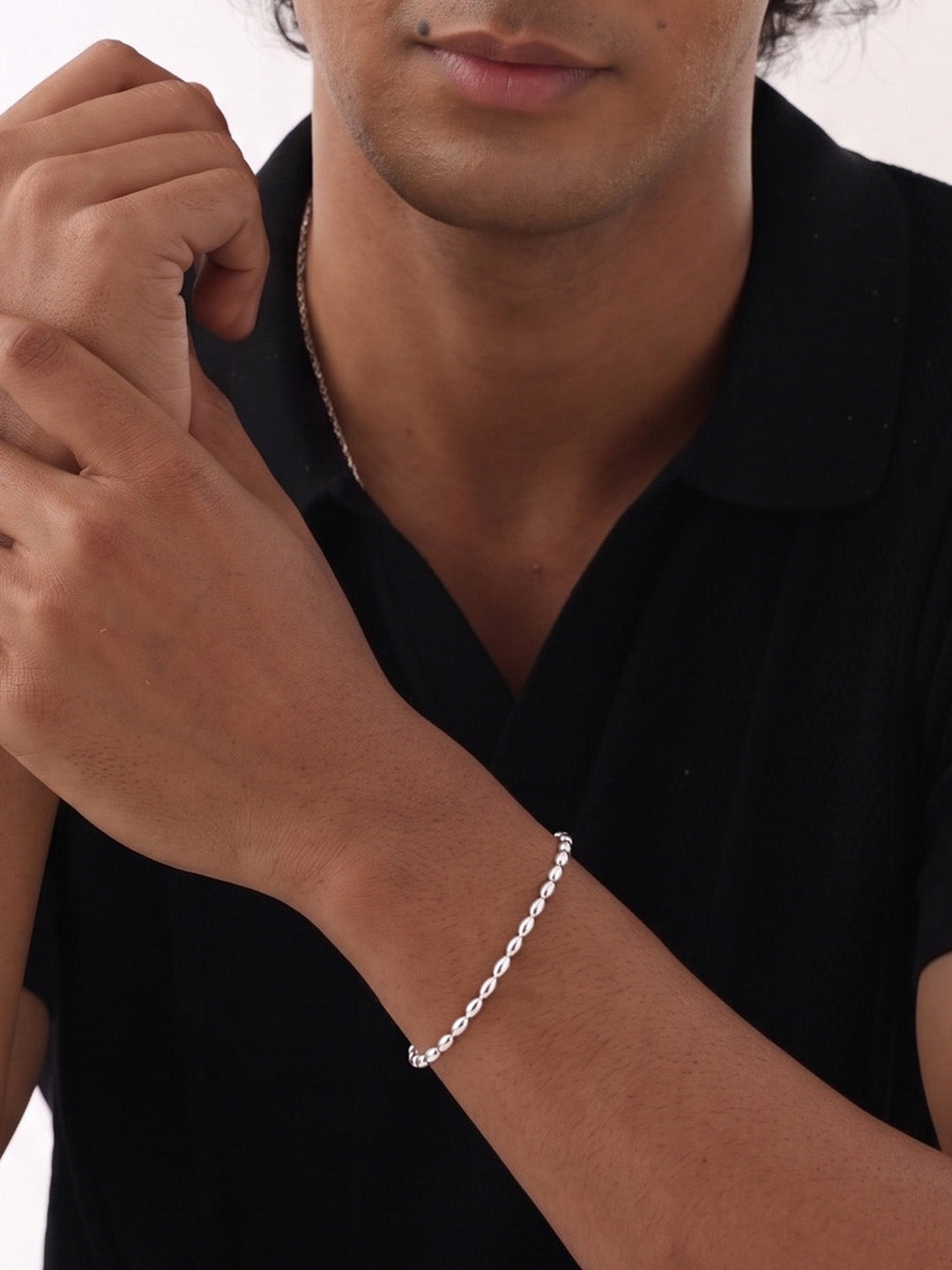 Men Silver Chain Bracelet