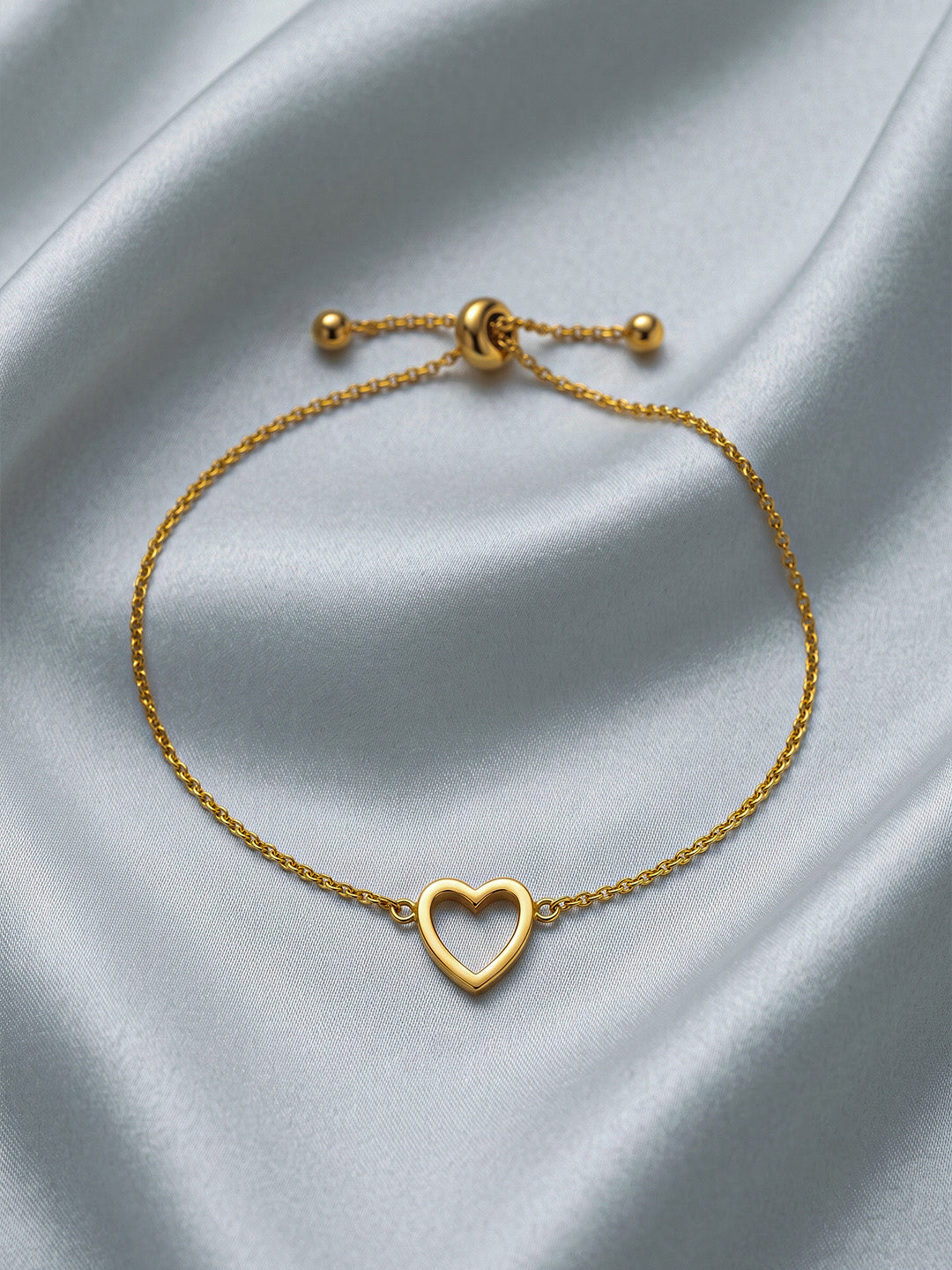 Gold-Plated Love Heart Sliding Bracelet