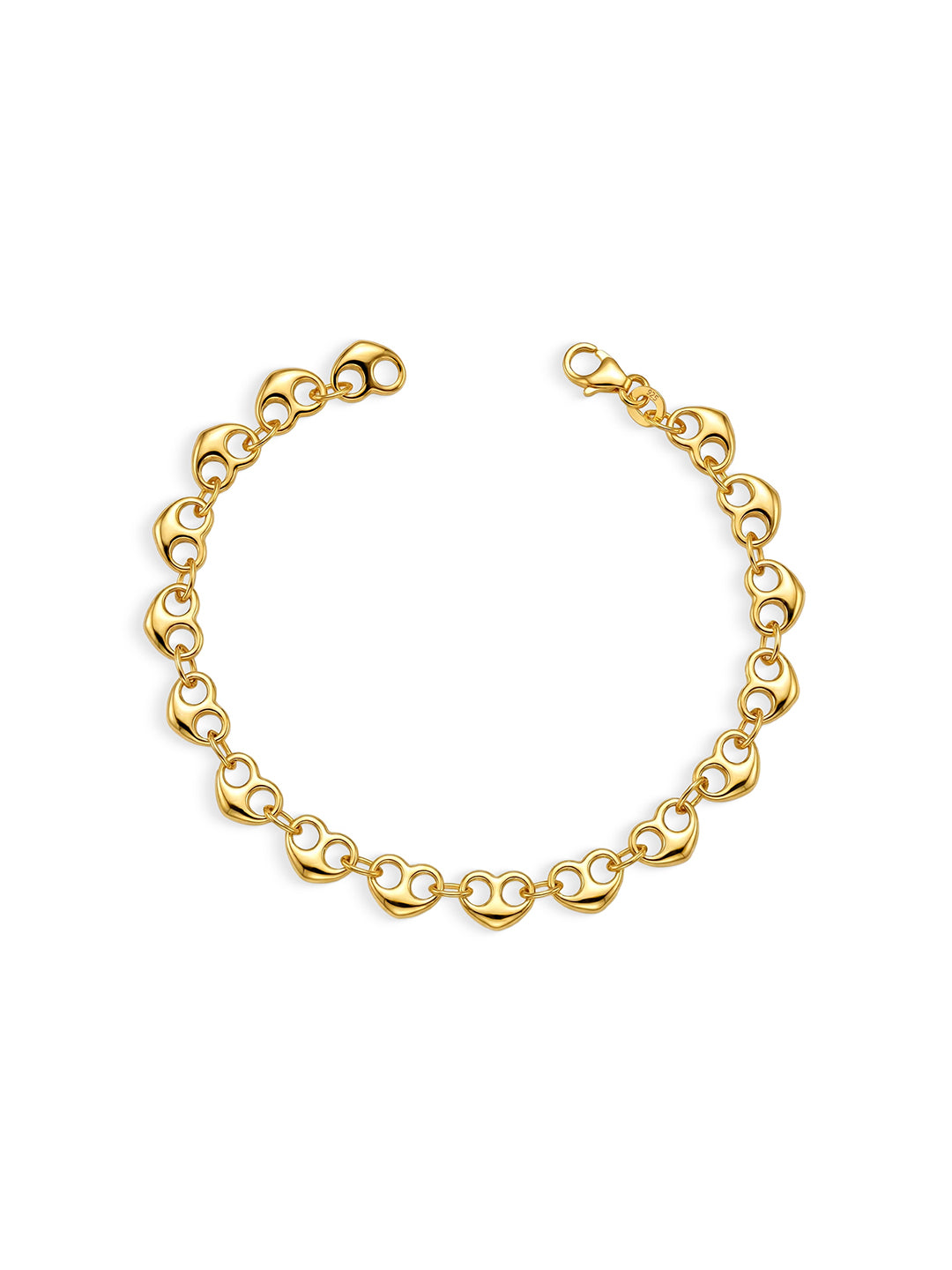 Golden Amoura Link Heart Bracelet