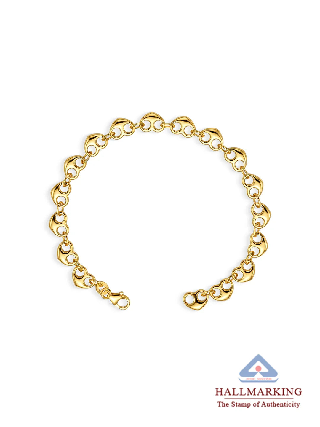 Golden Amoura Link Heart Bracelet