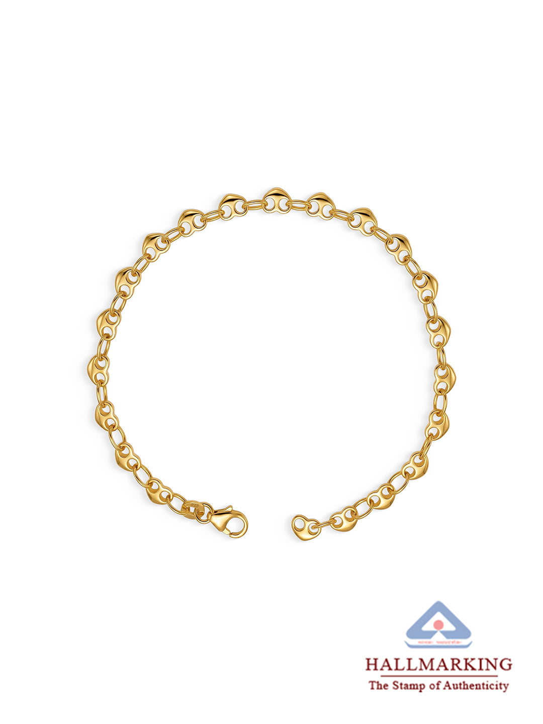 Golden Amoura Puffed Heart Bracelet