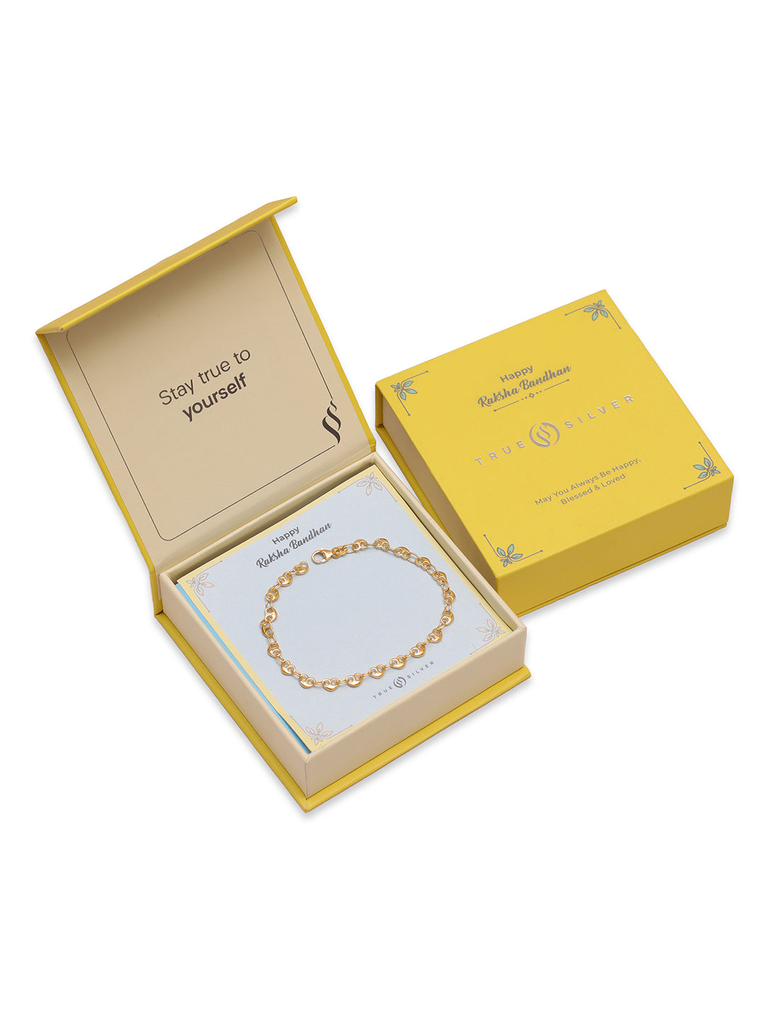 Golden Amoura Puffed Heart Bracelet - Gift For Sister