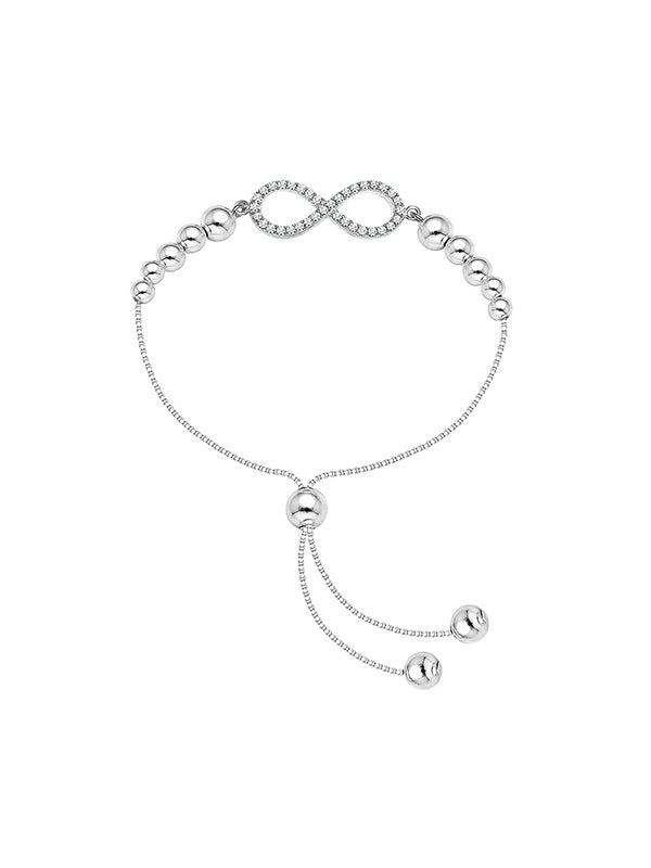 Infinity Pavé CZ Adjustable Bolo Bracelet