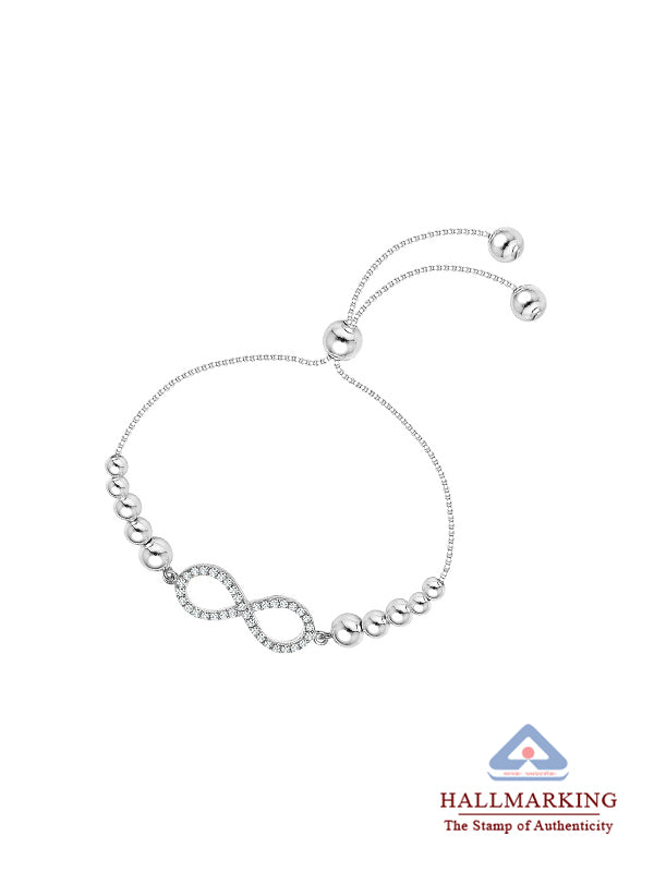 Infinity Pav? CZ Adjustable Bolo Bracelet