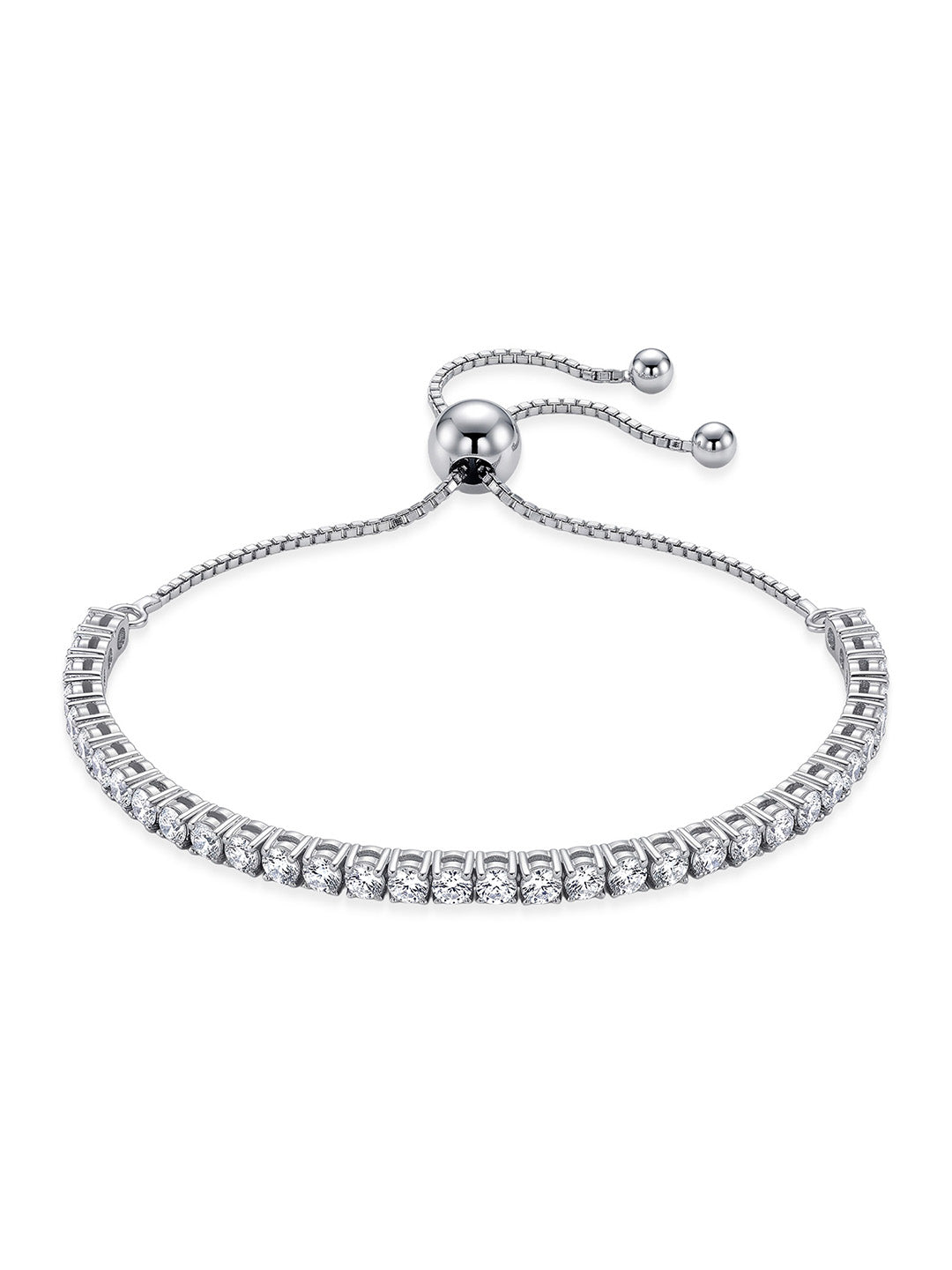 Rhodium Slider Bracelet
