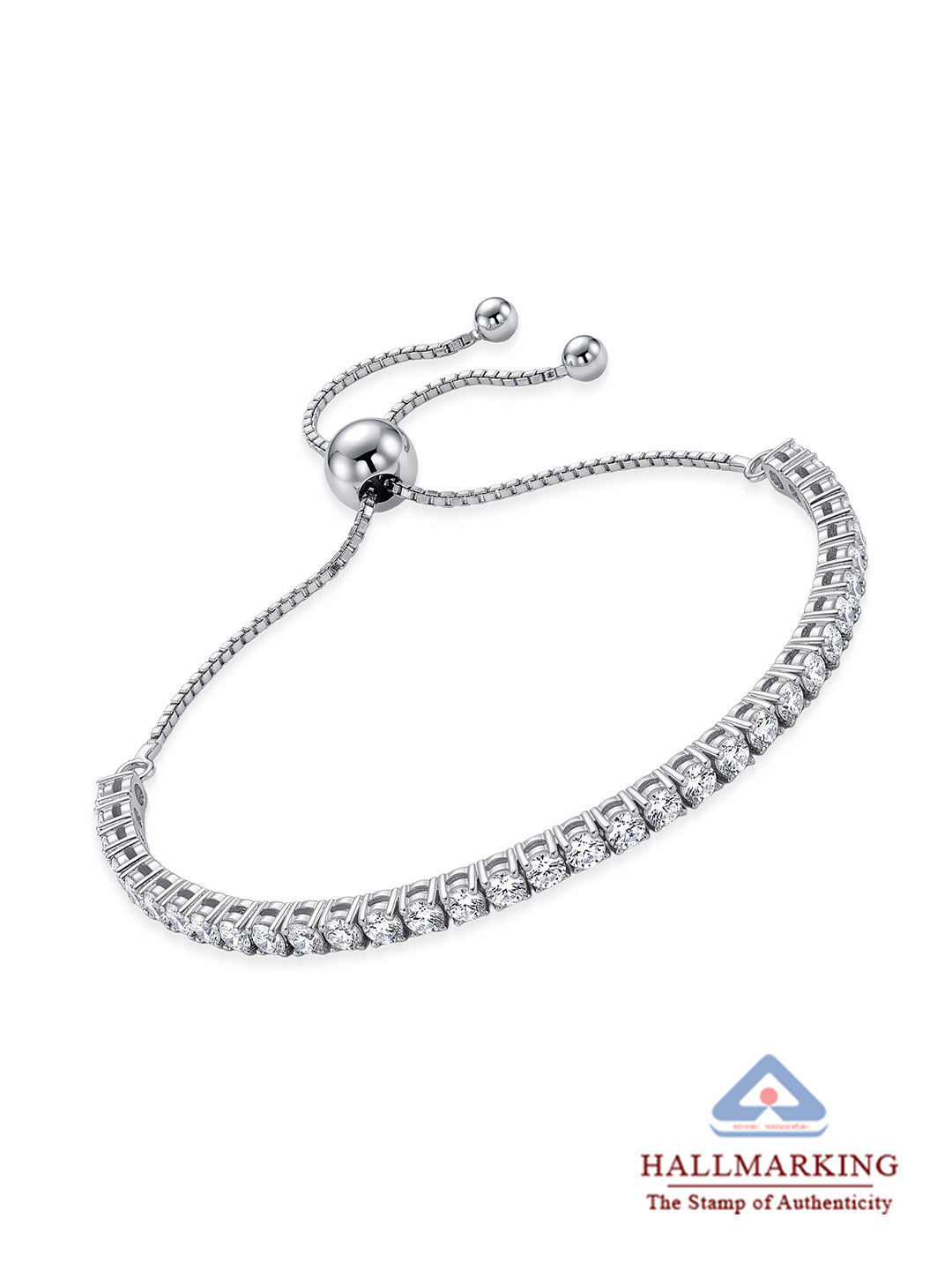 Rhodium Slider Bracelet