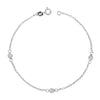 925 Sterling Silver Italian CZ Station Yard Bracelets for Women Teen