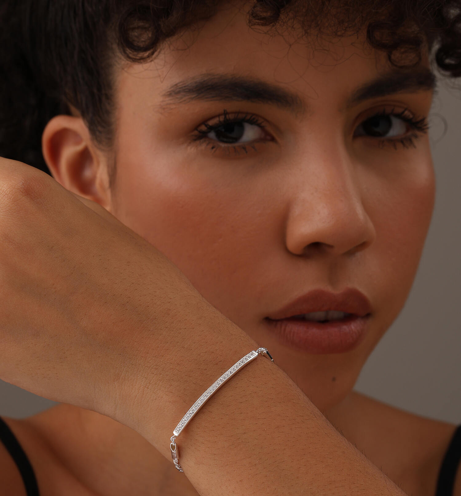 925 Sterling Silver Multi CZ Bar Adjustable Bracelet for Women and Girls