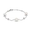 925 Sterling Silver Pearl CZ Bracelet for Women and Girls