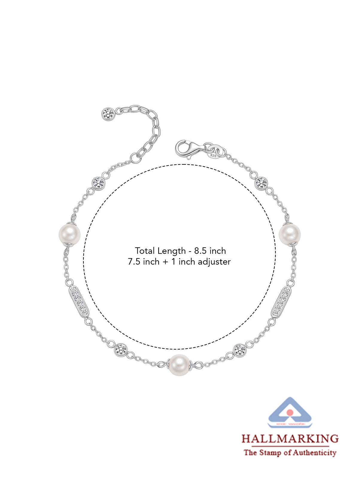 Pearl Silver Station Bracelet