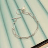 925 Sterling Silver Handmade T-Bar Pearl Charm  Paperclip Open Links Bracelet for Women Teen
