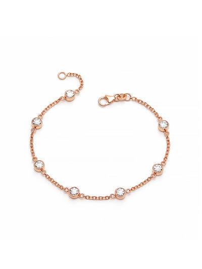 925 Sterling Silver Jewellery | 14K Rose Gold-Plated Elysia Bracelet | acpl-ecom.myshopify.com