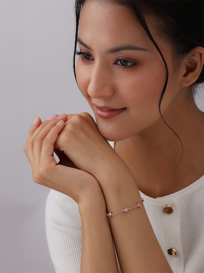 925 Sterling Silver Jewellery | 14K Rose Gold-Plated Elysia Bracelet | acpl-ecom.myshopify.com
