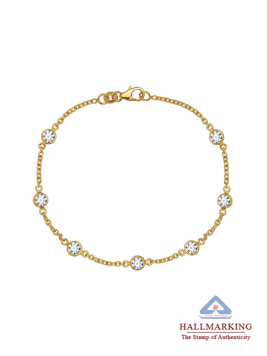 925 Sterling Silver Jewellery | 14K Gold-Plated Elysia Bracelet | acpl-ecom.myshopify.com