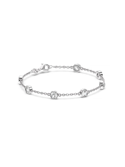 CZ Bezel Station Cable Bracelet