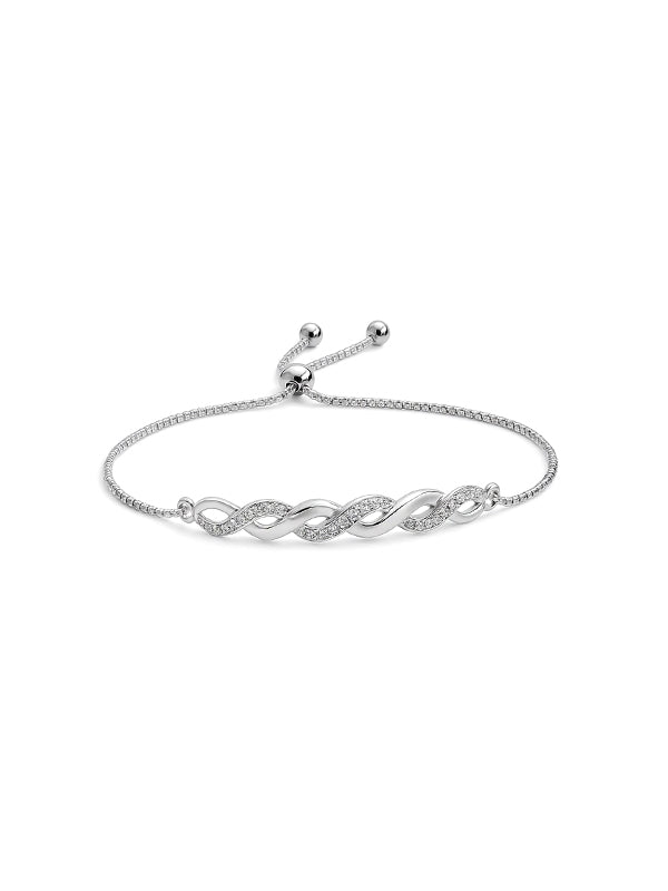 Spira Infinity Twist CZ Women's Sliding Bracelet