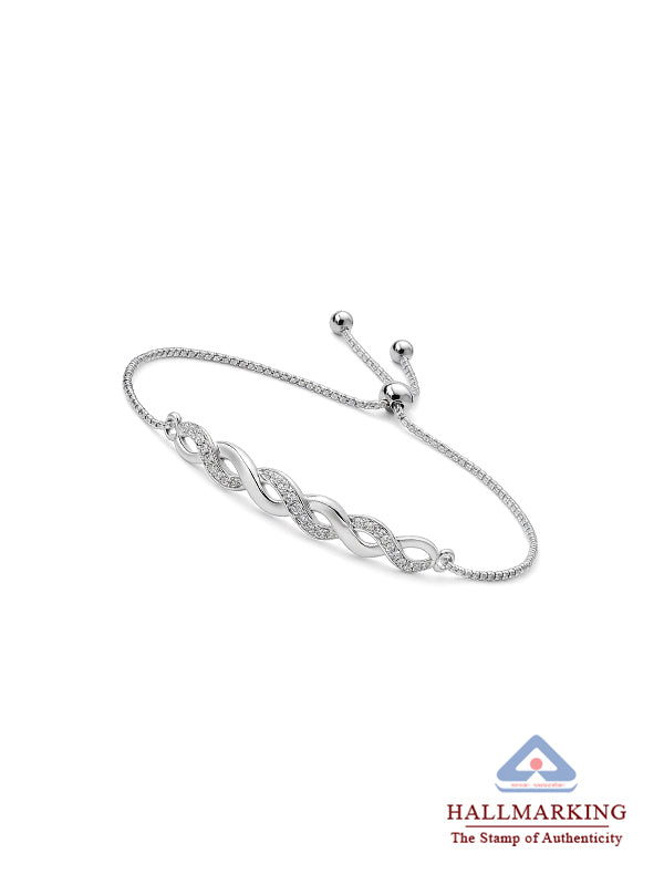 Infinity Twist Zirconia Sliding Bracelet