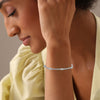925 Sterling Silver Rhodium Plated Cubic Zirconia Station Classic Tennis Bracelet for Women