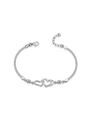 Cordis Double Heart CZ Women's Box Bracelet