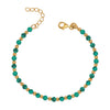 925 Sterling Silver 14K Gold Plated Ball Bead Turquoise Gemstone Bracelet for Women