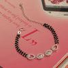 925 Sterling Silver Cubic Zirconia Crystalball Hand Wrist Adjustable Mangalsutra Bracelet for Women
