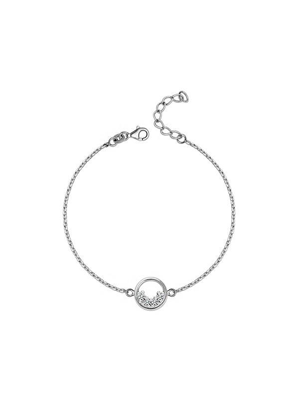 CZ Open Circle Cable Bracelet