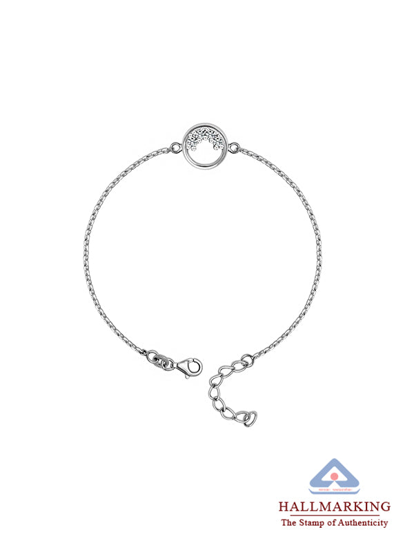 CZ Open Circle Cable Bracelet