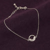 925 Sterling Silver CZ Elegant Mini Crystal Open Circle Adjustable Cable Link Chain Bracelet for Women