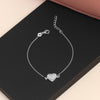 925 Sterling Silver Sparkling CZ Love Heart Adjustable Cable Chain Link Bracelet for Women Teen