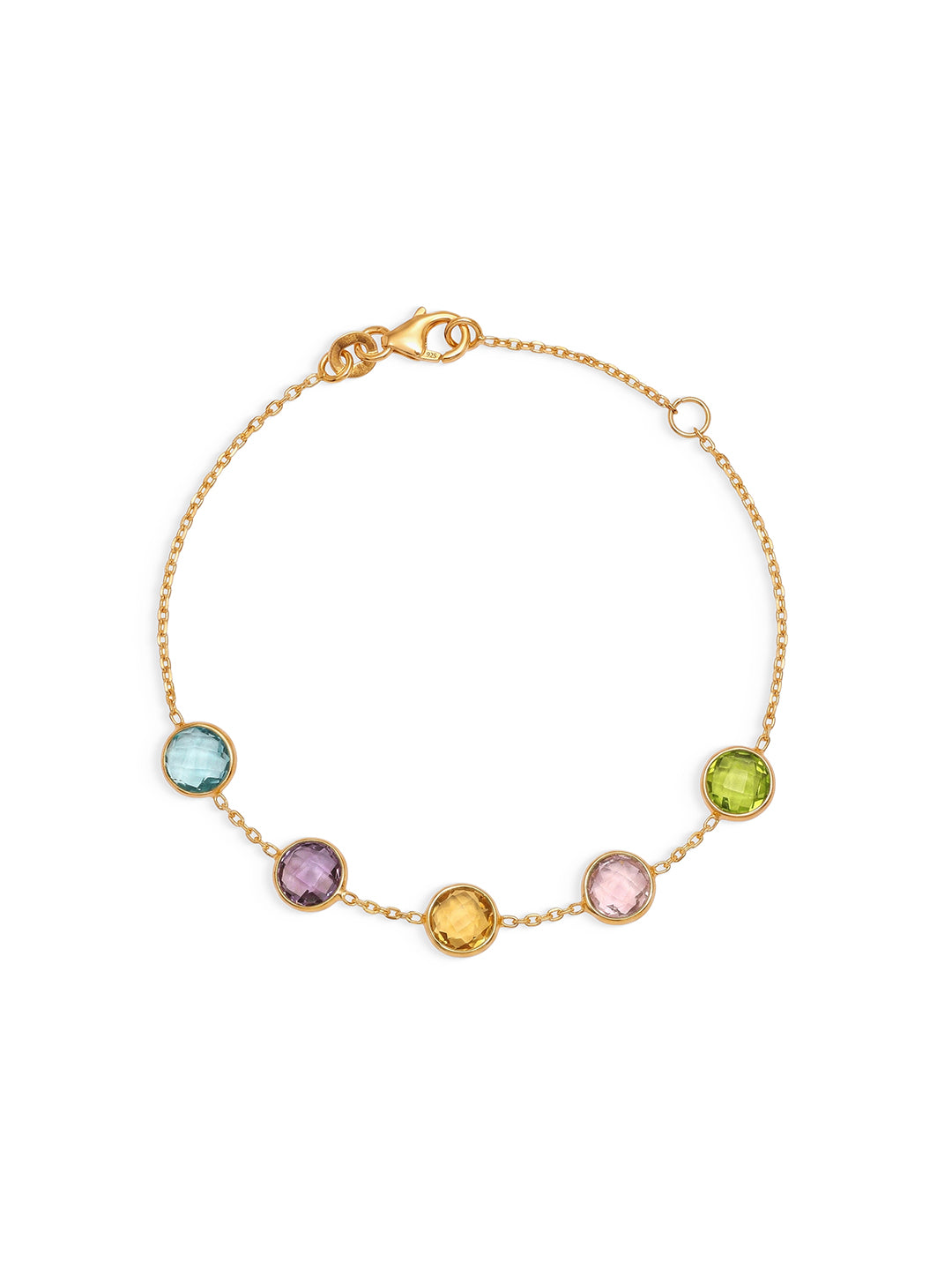 Golden Aurora Multicolor Stone Bracelet