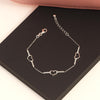 925 Sterling Silver CZ Open Love Heart Station Adjustable Cable Chain Link Bracelet for Women Teen