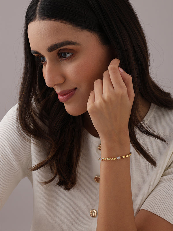 Silver Mariner Two-Tone Link Bracelet