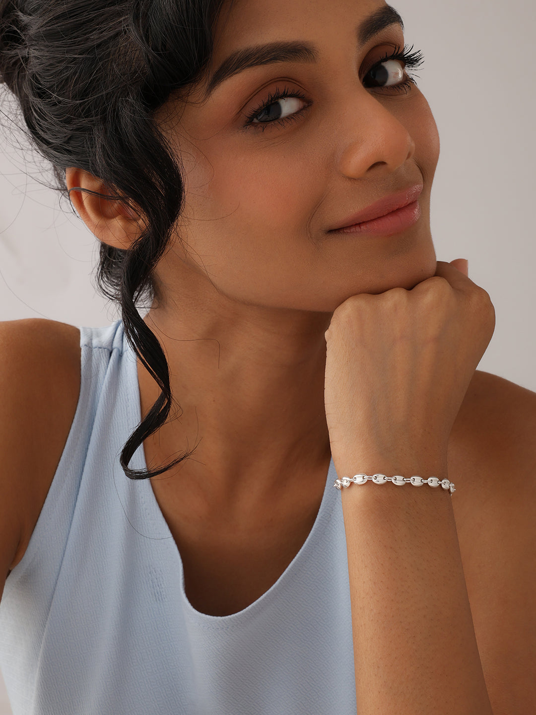 Minimal Silver Slider Bracelet