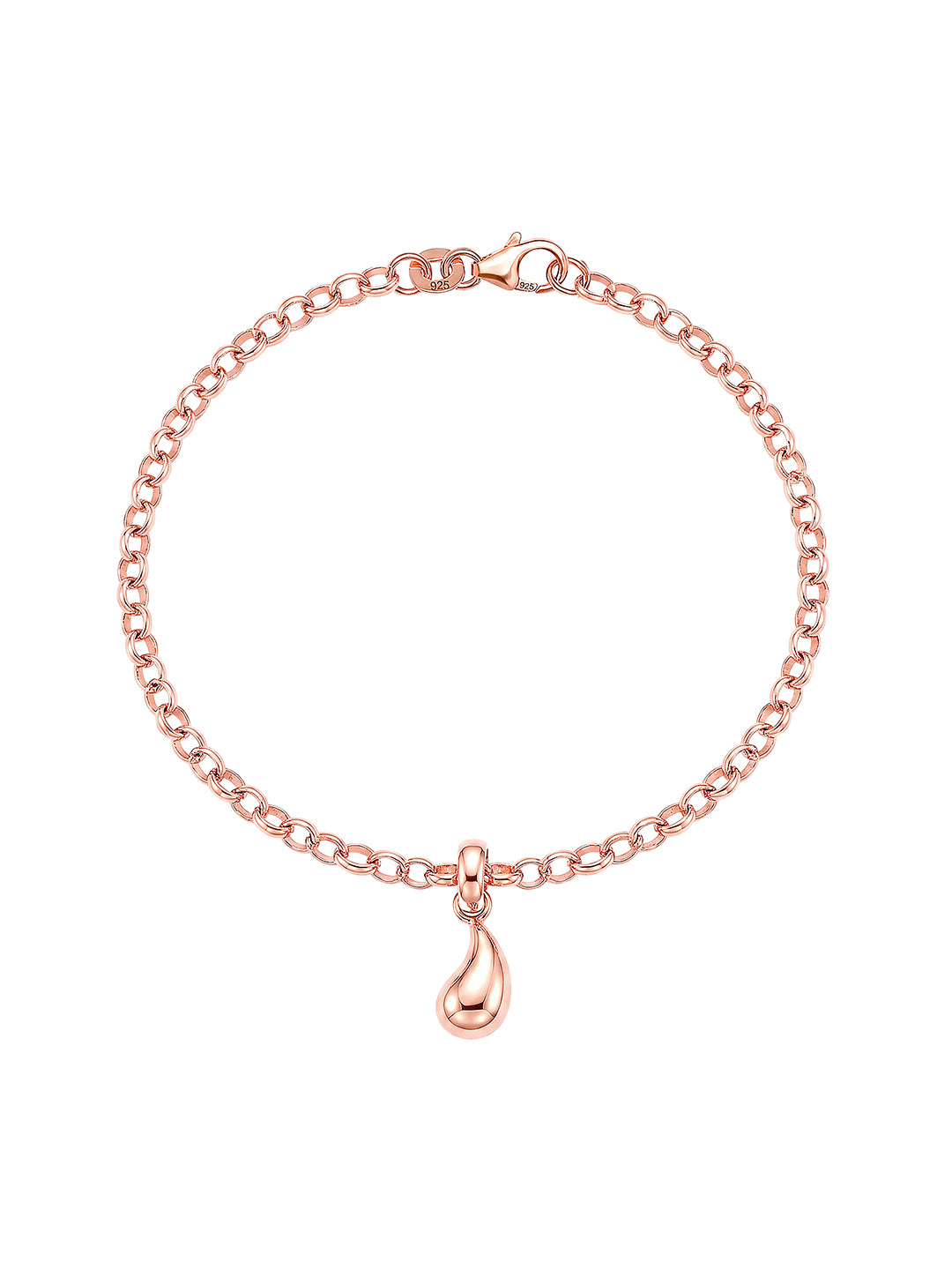 925 Sterling Silver Jewellery | 14K Rose Gold-Plated Teardrop Lyssara Bracelet | acpl-ecom.myshopify.com
