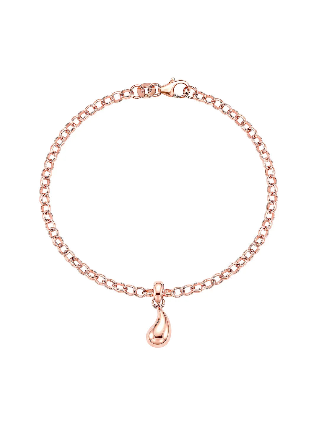 925 Sterling Silver Jewellery | 14K Rose Gold-Plated Teardrop Lyssara Bracelet | acpl-ecom.myshopify.com