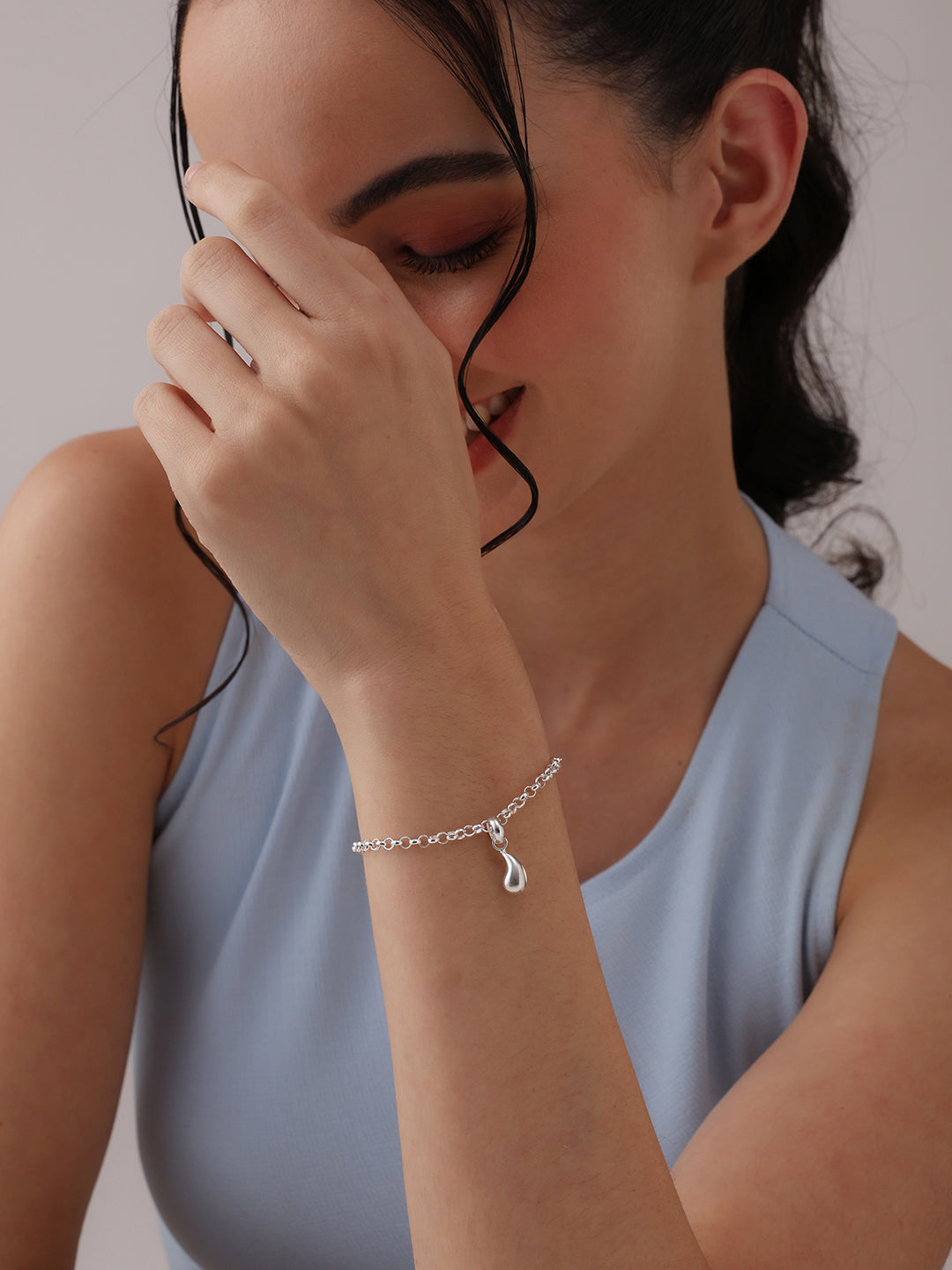 Teardrop Charm Rolo Bracelet