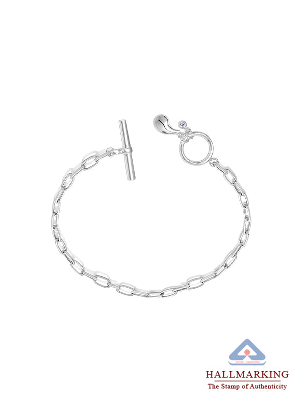 Italian Paperclip Waterdrop CZ Bracelet